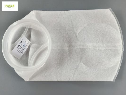 প্লাস্টিকের রিং সহ পিটিএফই পিপি ওয়াটার ফিল্টার ব্যাগ 100 মাইক্রন