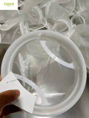 প্লাস্টিকের রিং সহ 25 মাইক্রন কাস্টমাইজড নাইলন ওয়াটার ফিল্টারিং ব্যাগ