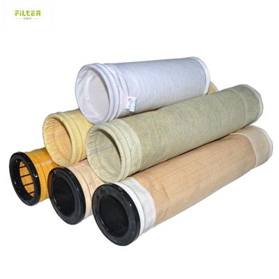 উচ্চ তাপমাত্রা ফিল্টার ব্যাগ Nomex Aramid PTFE PPS ধুলো সংগ্রাহক জন্য অ বোনা ফিল্টার