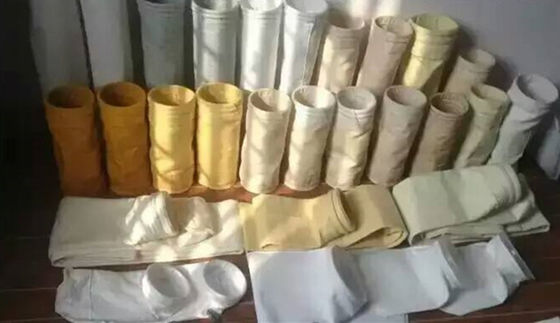 800 জিএসএম উচ্চ তাপমাত্রা ফিল্টার ব্যাগ / পকেট এফএমএস ফাইবারগ্লাস ফিল্টার ব্যাগ