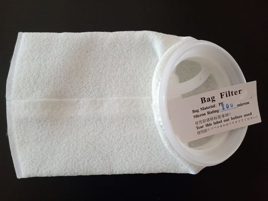 ঝুলন্ত লুপ সেলাই নাইলন 60 প্লাস্টিকের রিং সহ মাইক্রোন মেশ ফিল্টার ব্যাগ