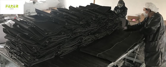 সিমেন্ট প্ল্যান্টের জারা প্রতিরোধের জন্য কালো ফাইবারগ্লাস ফিল্টার ব্যাগ