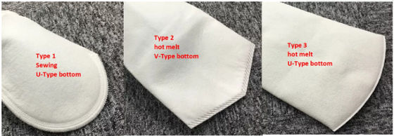 কাস্টম 100 মাইক্রন পিপি তরল ফিল্টার মোজা সেলাইয়ের থ্রেড নীচে সঙ্গে