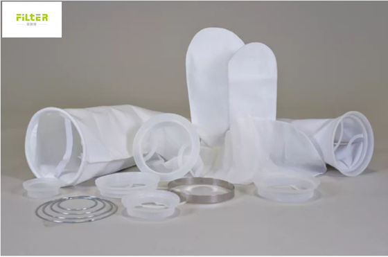 স্টিলের রিং সহ 100 মাইক্রন পিপি জাল তরল জল ফিল্টারিং ব্যাগ